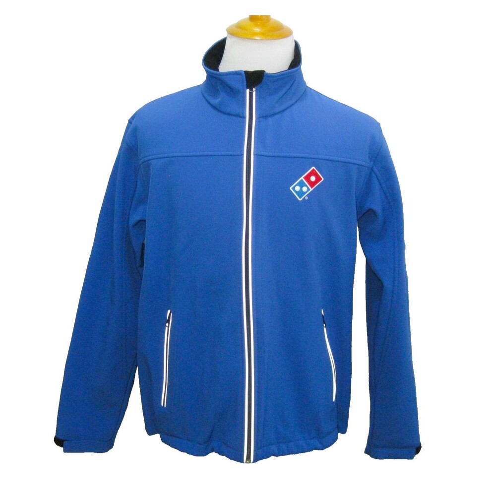 DOMINOS Pizza Men's (Size Medium) Blue Employee Work Jacket Uniform Logo Coat